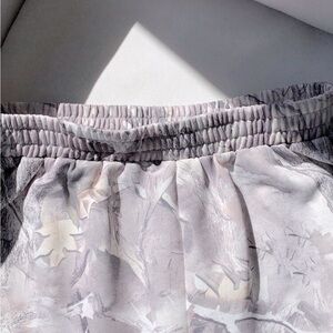 Gray and White Patterned Skirt